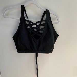 Black criss cross swim top